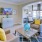 a living room with a ceiling fan
